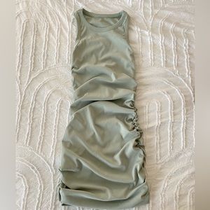 sage ribbed midi bodycon dress